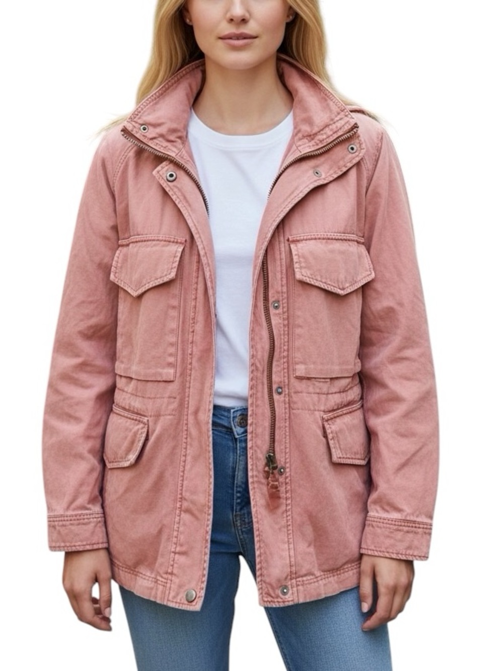 URBAN OUTFITTERS: Peach Color Oversized Utility Jacket -Size Small